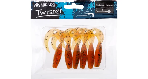 MIKADO - Gumová Nástraha Twister 6,4 cm Orange Pepper 6 ks