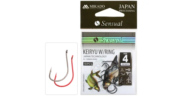 MIKADO - Háčik Sensual Keiryu With Ring veľ. 6 10 ks Červený