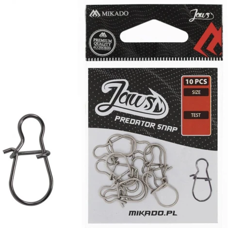 MIKADO - Karabína Jaws Predator Snap 092 veľ. M 10 ks
