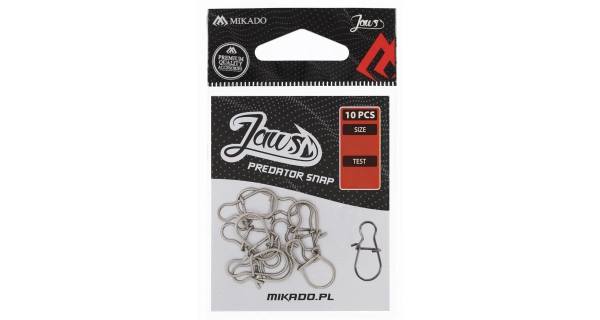 MIKADO - Karabína Jaws Predator Snap 092 veľ. XL 10 ks