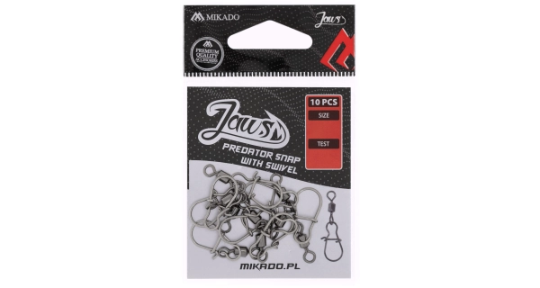 MIKADO - Karabína s obratlíkom Jaws Predator 093 veľ. 2XL 10 ks
