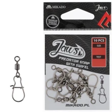 MIKADO - Karabína s obratlíkom Jaws Predator 093 veľ. S 10 ks