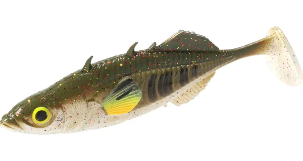 MIKADO - Nástraha Real Fish Stickleback 8 cm Green Pumpkin 5 ks
