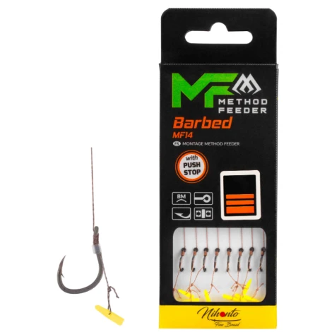 MIKADO - Náväzec MF14 s Push Stop 0,12 mm 10 cm veľ. 12 8 ks