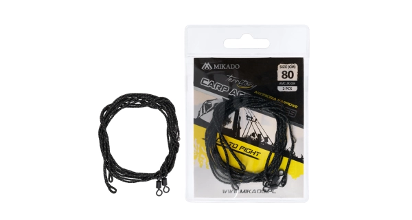 MIKADO - Náväzec s obratlíkom Leadcore 80 cm 2 ks