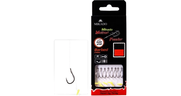 MIKADO - Náväzec s push stopom MF veľ. 10 0,12 mm 10 cm 8 ks