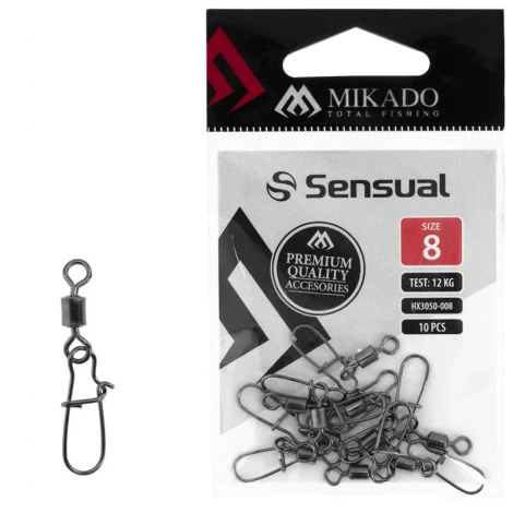 MIKADO - Obratlík Rolling s karabínou Fast Lock BN veľ. 18 10 ks