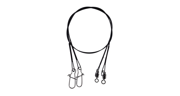 MIKADO - Oceľové lanko s obratlíkom guľovým 25 cm 10 kg 2 ks