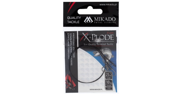 MIKADO - Oceľové lanko s obratlíkom guľovým 25 cm 10 kg 2 ks