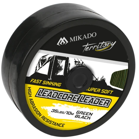 MIKADO - Olovnená šnúra Leadcore Leader 35 lb 10 m Čierna zelená