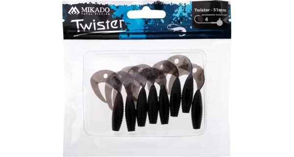 MIKADO - Pezon Gumová Nástraha Twister 5,1 cm Čierna