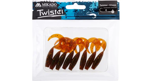 MIKADO - Pezon Gumová Nástraha Twister 5,1 cm Motoroil Gold
