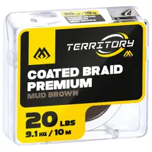 MIKADO - Pletená Náväzcová Šnúra Coated Braid Premium Tmavo Hnedá 10 m 20 lb