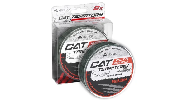 MIKADO - PLETENÁ ŠNÚRA - CAT TERRITORY OCTA BRAID - 0,70 mm/76,4 kg/300 m - ZELENÁ - 1 Cievka