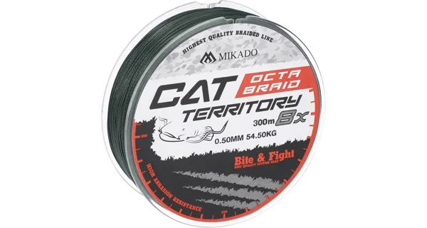 MIKADO - PLETENÁ ŠNÚRA - CAT TERRITORY OCTA BRAID - 0,70 mm/76,4 kg/300 m - ZELENÁ - 1 Cievka