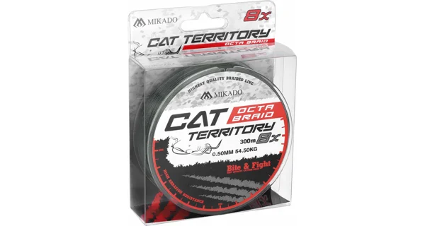 MIKADO - PLETENÁ ŠNÚRA - CAT TERRITORY OCTA BRAID - 0,70 mm/76,4 kg/300 m - ZELENÁ - 1 Cievka