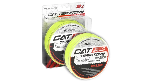 MIKADO - Pletená Šnúra Cat Territory Octa Braid Žltá 300 m 0,50 mm/41,00 kg