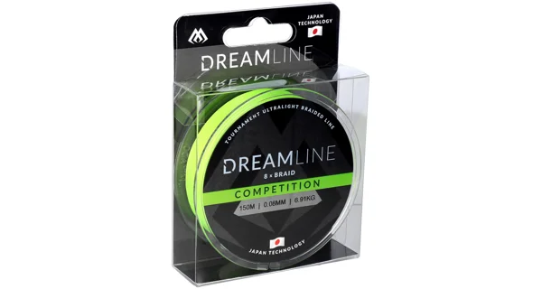MIKADO - Pletená Šnúra Dreamline Competition Fluo Green 150 m 0,10 mm 8,73 kg