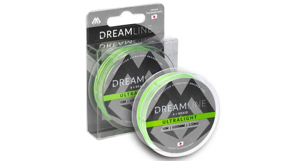 MIKADO - Pletená Šnúra Dreamline UltraLight Fluo Green 10 m 0,058 mm/4,43 kg
