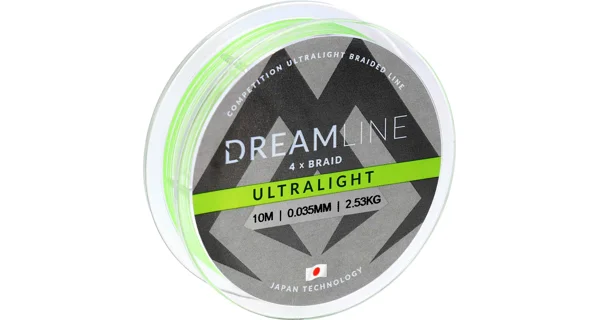MIKADO - Pletená Šnúra Dreamline UltraLight Fluo Green 10 m 0,058 mm/4,43 kg