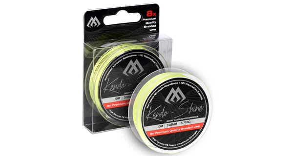 MIKADO - Pletená Šnúra Kendo Shine Fluo Žltá 10 m 0,14 mm/11,75 kg