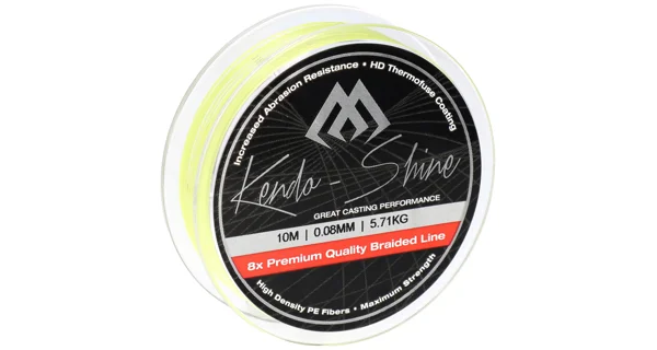 MIKADO - Pletená Šnúra Kendo Shine Fluo Žltá 10 m 0,14 mm/11,75 kg