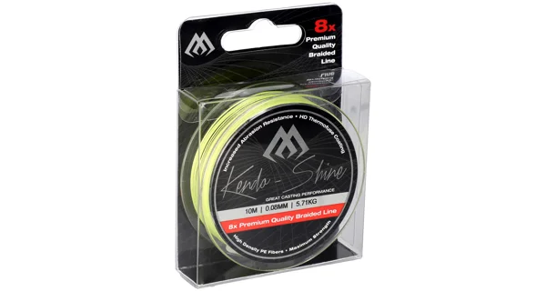 MIKADO - Pletená Šnúra Kendo Shine Fluo Žltá 10 m 0,14 mm/11,75 kg