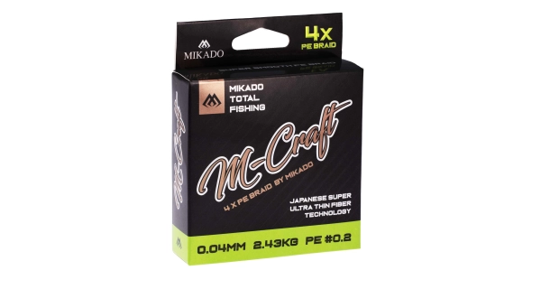 MIKADO - Pletená šnúra M-Craft Braid 0,03 mm 1,83 kg 150 m Fluo Zelená