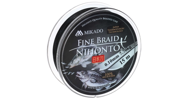 MIKADO - Pletená šnúra Nihonto Fine Braid 0,16 mm 12,5 kg 15 m Čierna