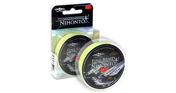 MIKADO - Pletená Šnúra Nihonto Fine Braid Fluo Žltá 15 m 0,30 mm/29,6 kg