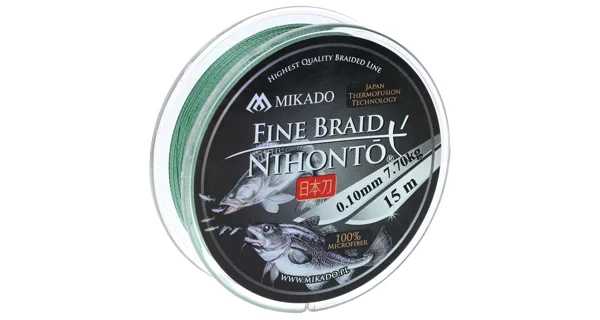 MIKADO - Pletená Šnúra Nihonto Fine Braid Green 15 m 0,25 mm/20,9 kg