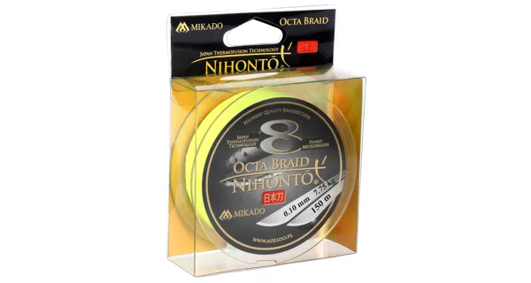 MIKADO - Pletená Šnúra - NIHONTO OCTA BRAID 040 Žltá 150 M Nosnosť: 39,80 kg