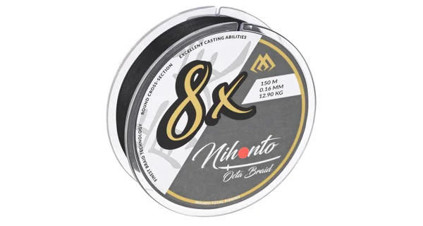 MIKADO - Pletená šnúra Nihonto Octa Braid Čierna 0,23 mm 20,8 kg 10 m