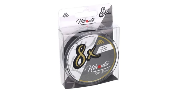 MIKADO - Pletená Šnúra Nihonto Octa Braid Čierna 10 m 0,10 mm/7,75 kg