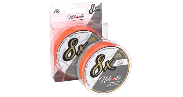MIKADO - Pletená šnúra Nihonto Octa Braid Orange 0,23 mm 20,8 kg 10 m Fluo oranžová