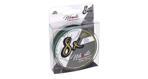 MIKADO - Pletená Šnúra Nihonto Octa Braid Zelená 10 m 0,26 mm/22,6 kg
