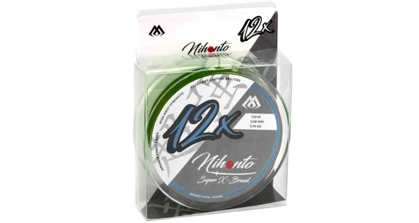 MIKADO - Pletená šnúra Nihonto Super X-Braid 0,12 mm 9,83 kg 150 m Tmavo zelená
