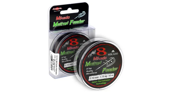 MIKADO - pletená šnúra - octu method feeder - 0.14mm/10.15kg/10m - čierna - 1 cievka