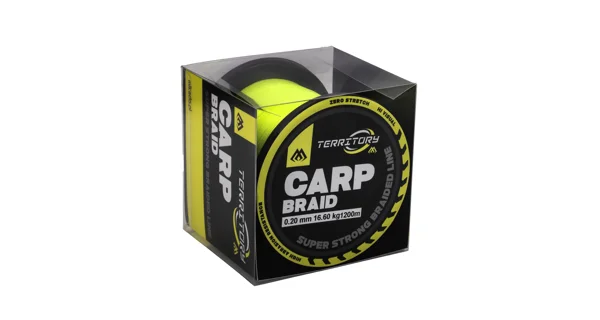 MIKADO - Pletená Šnúra Territory Carp Braid Fluo Žltá 1200 m 0,14 mm/9,7 kg