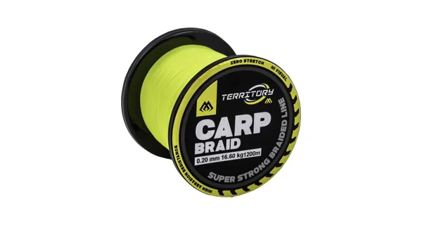MIKADO - Pletená Šnúra Territory Carp Braid Fluo Žltá 1200 m 0,14 mm/9,7 kg