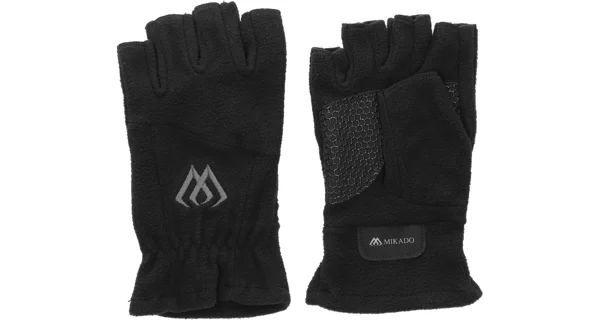 MIKADO - Rukavice Fleece Half Finger Black veľ. L