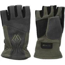 MIKADO - Rukavice Fleece Half Finger Green veľ. L