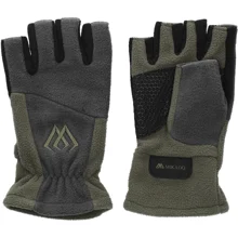 MIKADO - Rukavice Fleece Half Finger Green veľ. M