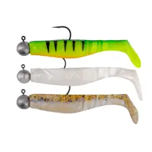 MIKADO - Set gumových nástrah s nastraženým jigom Fishunter 8 cm Mix 4 ks