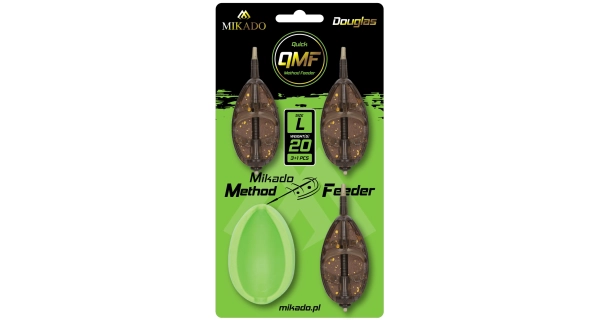 MIKADO - Set kŕmidiel s formičkou Method Feeder Douglas QMF veľ. L 50 g 3 ks