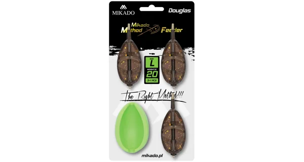 MIKADO - Set kŕmidiel s formičkou Method Feeder Douglas veľ. L 40 g 3 ks