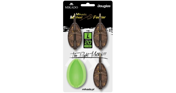 MIKADO - Set kŕmidiel s formičkou Method Feeder Douglas veľ. L 50 g 3 ks