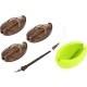 MIKADO - Set kŕmidiel s formičkou Method Feeder Shot QMF Set veľ. L 60 g 3 ks
