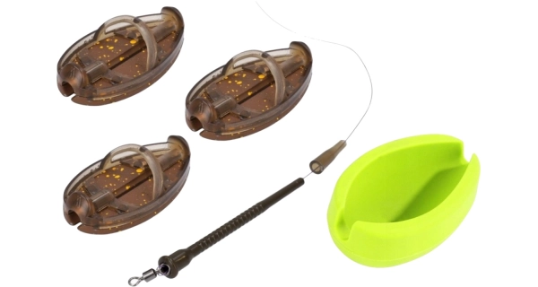 MIKADO - Set kŕmidiel s formičkou Method Feeder Shot QMF Set veľ. L 60 g 3 ks