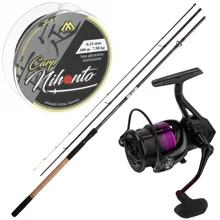 MIKADO - Set UV II prút Medium Feeder 3,45 m, Navijak UV2 Feeder 4007, silón 0,22 mm